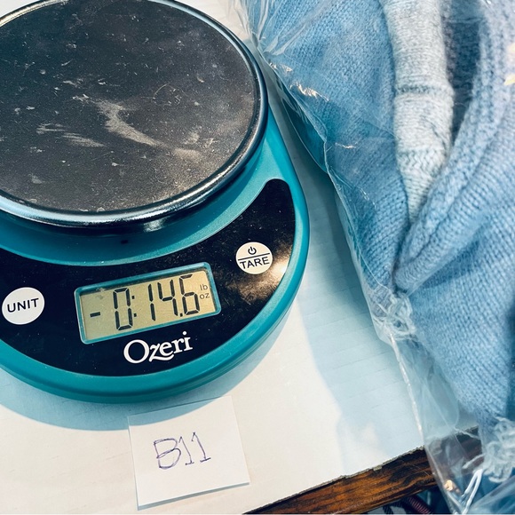 Patchwork Color Block Crew Sweater Sz Large Fringe Cable Knit Chunky Blue Gray - Picture 10 of 10